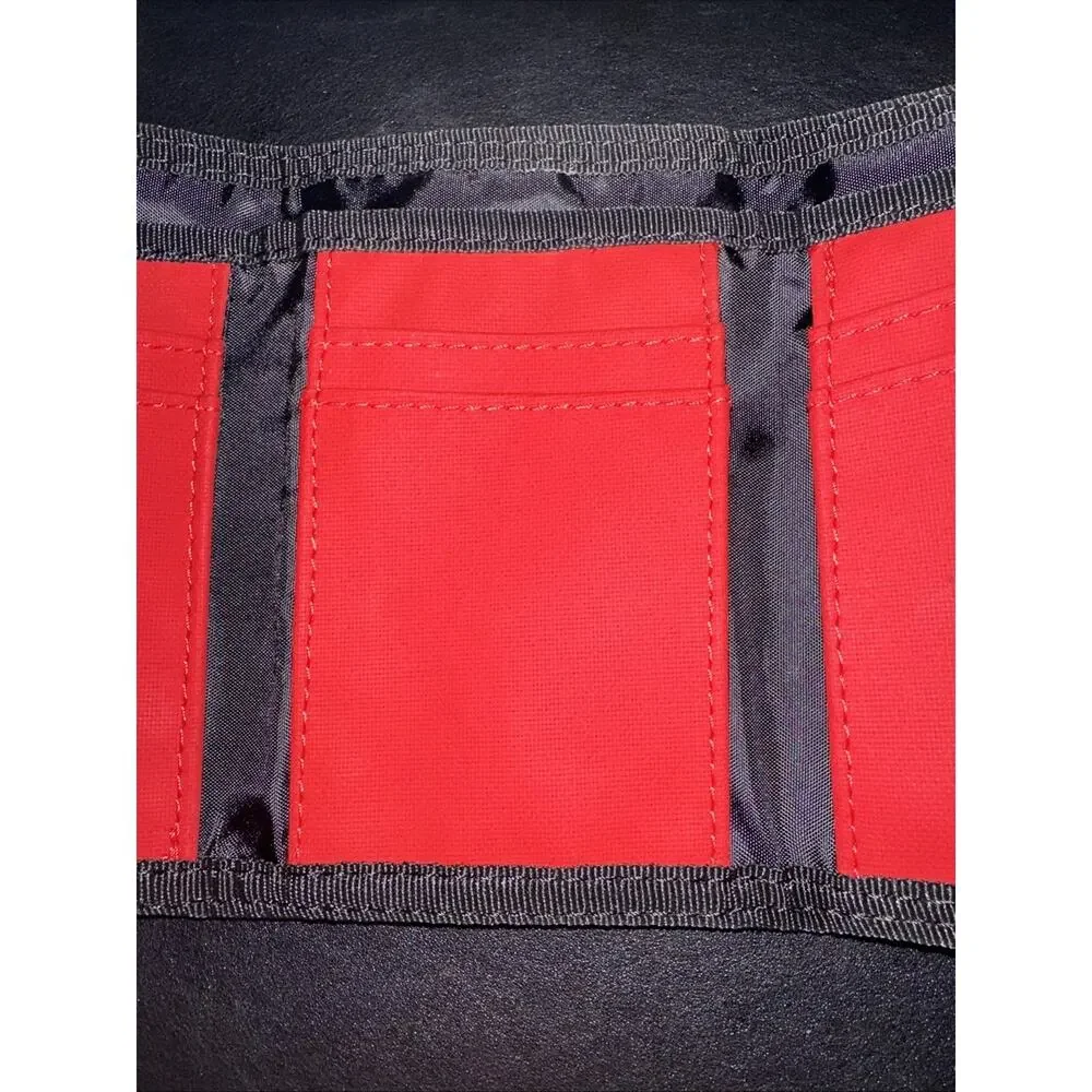 Eddie Bauer Red Trifold Wallet Hook & Loop Billfold NWT